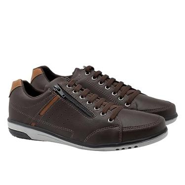 Imagem de EC SHOES Sapatenis Casual Conforto Estilo e Durabilidade Masculino Com Cadarço Marrom (Cadarço Preto) 37 - 44