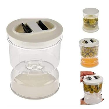 Imagem de Recipiente YEmirth Para Picles E Azeitonas Com Filtro Ampulheta, Frasco Para Picles Separado Do Molhado E Seco, Frasco Para Picles Com Filtro Para Armazenamento De Alimentos Herméticos