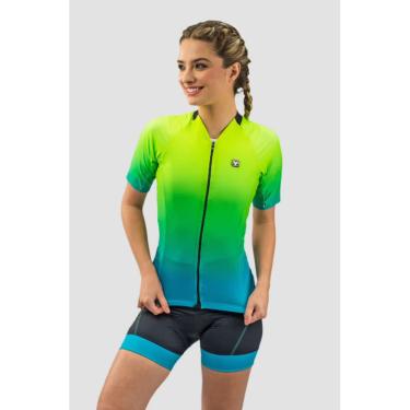 Imagem de Camisa Feminina Free Force Start All Fit Gradient Green/Blue - Amarelo Fluor