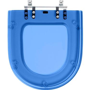 Imagem de Assento Sanitario Poliester Riviera Azul Translucido para vaso Celite