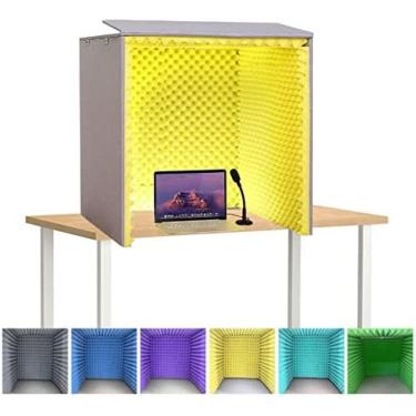 Imagem de Cabine Vocal Portátil, Capa À Prova De Som De Mesa, Cabine De Isolamento, Estúdio De Gravação De Som Feito Por Você Mesmo, Escudo De Absorção De Isolamento, Microfone De Estúdio Para Laptop E Equi