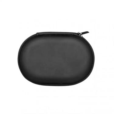 Imagem de Oval PU Headphone Storage Bag  Fones de ouvido Case  Headphones Storage Box  Black Portable Hold