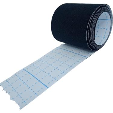 Imagem de Bandagem Elástica Fita Kinesiotape Adesivo Sensitive Tape Alivia Dor Lesão Muscular 5cm x 01 METRO (Preto)