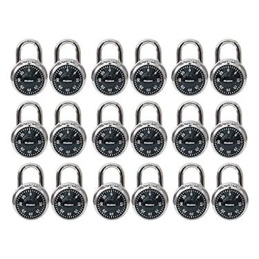 Imagem de Master Lock Cadeados semelhantes a uma combinação de 1500T, pacote com 16, contém 2 cadeados, 32 unidades