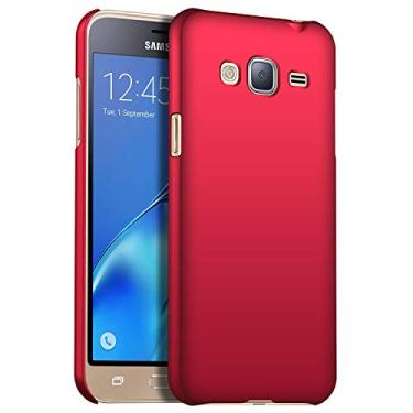 Imagem de GOGODOG Capa para Samsung Galaxy J3 Prime cobertura total ultra fina mate anti-derrame resistente em concha rígida J3 【2016】 (vermelho)