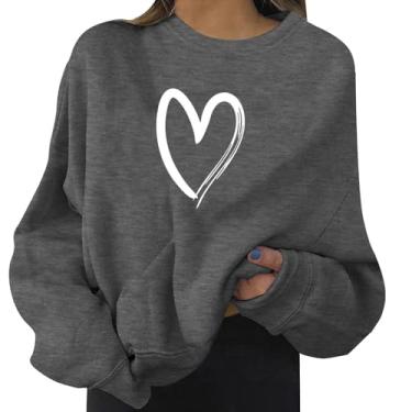 Imagem de Blusas femininas, blusas femininas casuais de manga comprida estampadas, Y1 - cinza escuro, M