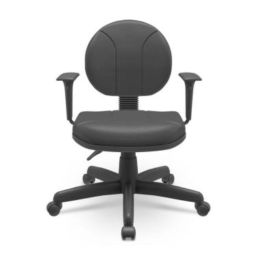 Imagem de Cadeira Operativa Executiva Couro Preto Plaxmetal