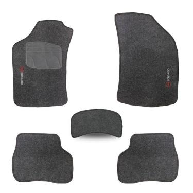 Imagem de Tapete Palio 1.8R 2005 a 2011 Carpete Automotivo Jogo 5 Peças Grafite Bordado