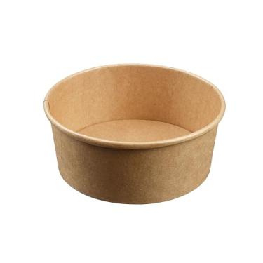 Imagem de Goboxad Pacote com 50 - Tigelas de papel resistentes de 680 g com tampas, tigelas de sopa descartáveis, tigelas de saladas biodegradáveis, tigelas de festa para servir alimentos quentes ou frios