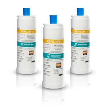 Imagem de Kit 3 Refil Filtro Hidrofiltros HF+3 Compatível com Purificador de Água IBBL Fr600 Frq600 Immaginare, PFN, PDF, E-due C+3