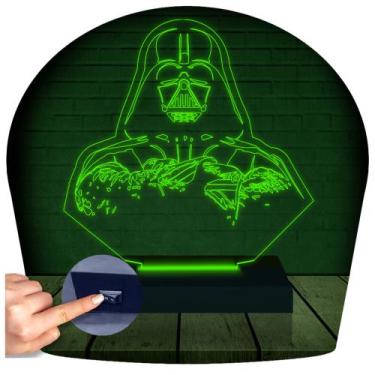 Imagem de Luminária Led Abajur  3D  Darth Vader Star Wars - Rb Criações