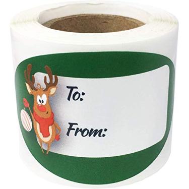 Imagem de Rudolph A rena do nariz vermelho apresenta etiquetas de até de 3,8 cm x 5,8 cm, total de 100 adesivos