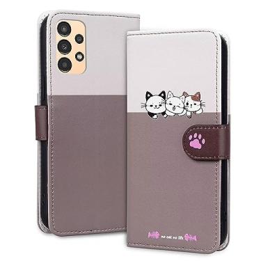 Imagem de Rnrieyta Miagon Capa para Samsung Galaxy A52 5G/4G/A52s, capa de desenho animado animal cão gato bonito suporte dobrável couro PU emendado carteira flip capa protetora com compartimentos para cartões,