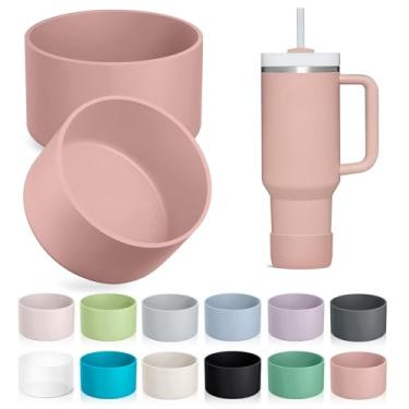 Imagem de KTKUDY Pacote com 2 botas de silicone para Stanley Tumbler 40 30 567.0 g e destinado a Hydro Flask 340.2-680.4 g - Cup Boot fit Select Yeti, Simple Modern, Owala Water Bottle - Acessórios de tampa