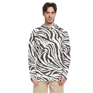 Imagem de Camiseta masculina de manga comprida com capuz e proteção solar Tigers Animal Print com capuz FPS 50+ leve UV com capuz Rash, Estampa de animais Tigres, G