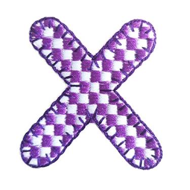 Imagem de 5 Pçs Patches de letras de chenille adesivos de ferro em remendos de letras universitárias com glitter bordado remendo costurado em remendos para roupas chapéu camisa bolsa (Muticolor, X)