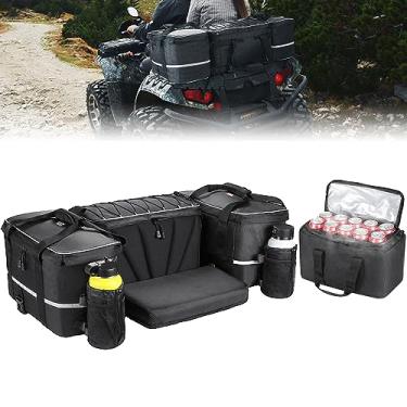 Imagem de KEMIMOTO Bolsa para quadriciclo, bolsa de carga grande 74L para quadriciclo com bolsa térmica, impermeável, 4 rodas, bolsa de assento traseiro universal compatível com Polaris Sportman Fourtrax Can Am