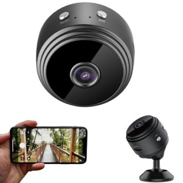 Imagem de Mini Câmera Espiã WiFi 1080p De Segurança Magnética Sem Fio Casa Inteligente Bateria 150mAh De emergencia Suporta Cartão 128GB Base 360° Acessórios e Carregador USB