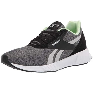 Imagem de Reebok Tênis de corrida feminino Lite Plus 2.0, Núcleo preto/cinza puro/menta neon, 7.5