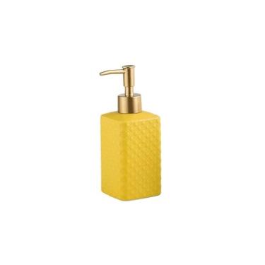 Imagem de Porta Sabonete Líquido Dispensador de sabão, garrafas recarregáveis ​​de loção com bomba de sabão grande, garrafas de bomba reutilizáveis ​​para chuveiro-12.3oz/4 cores Garrafa(Color:Yellow)