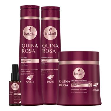 Imagem de Kit Haskell Quina Rosa Shampoo Cond Mascara E Serum 500ml Quina Rosa