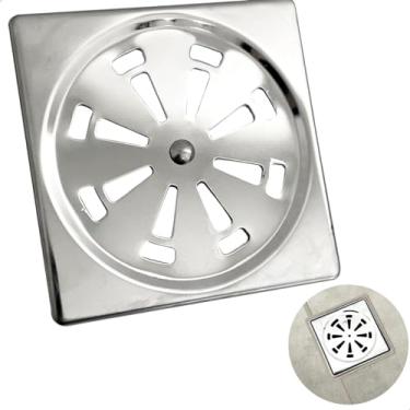 Imagem de Dona D Cor, Ralo Grelha Quadrado 15x15 Aço inox 201 Para Banheiro escoamento tampa ralo de chão 15cm Lavanderia lavabo