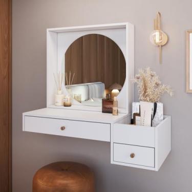 Imagem de Penteadeira Suspensa com Nicho Aberto Gaveta e Gavetão Es1001 Branco