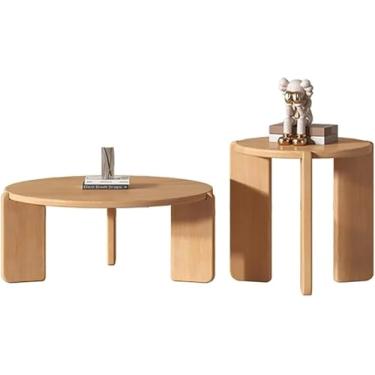 Imagem de Mesa lateral do sofá, mesa de nidificação da sala de estar/mesa de centro redonda/mesa de chá de lazer/mesa de coquetel, para varanda janela de sacada, b, 50 + 80cm