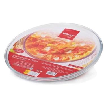 Imagem de Forma Assadeira de Pizza Redonda em Vidro Borossilicato Resistente 31cm