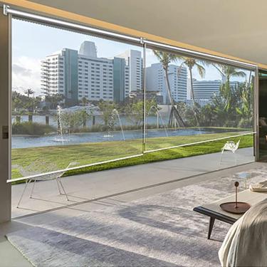 Imagem de Cortina de rolo transparente externa transparente HD de grandes dimensões, persianas de plástico personalizadas à prova de chuva para gazebo de varanda de pátio, cortinas de rolo transparent