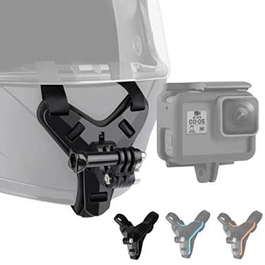 Imagem de Lupholue Suporte de alça de queixo para capacete de motocicleta compatível com GoPro Hero 13, 12, 11, 10, 9, 8, 7, (2018), 6, Hero Black, Insta 360, Session, Xiaomi Yi, SJCAM (preto)