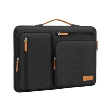 Imagem de MOSISO Capa protetora para laptop 360 de 16 polegadas, 15 a 15,6 polegadas compatível com MacBook Pro 16, HP Acer, Dell, Lenovo ASUS, capa de transporte aberta lateral com 4 bolsos e alça com zíper