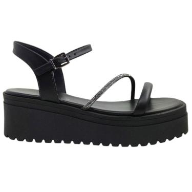 Imagem de Sandália Anabela Feminina Casual Dia a Dia com Strass FlyEasy Ultra Conforto Ramarim 2445203