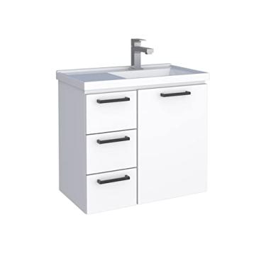 Imagem de Toucador em aço Ameixa Branco gavetas Brancas - Cozimax