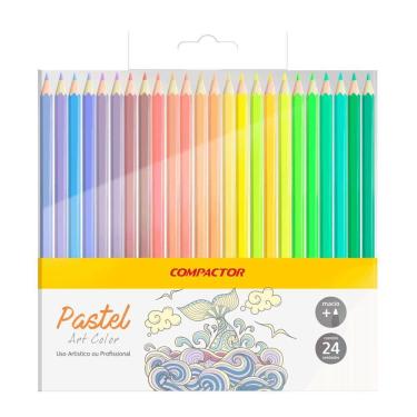 Imagem de Lápis De Cor Compactor Art Color Pastel Com 24 Cores