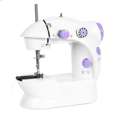 Imagem de Mini Máquina De Costura Reta Portátil Bivolt 110/220 Reparos De Tecido