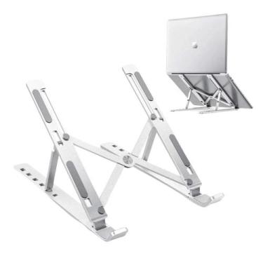 Imagem de Suporte Para Notebook Alumínio Ajustável Dobrável - Conforto - Importa