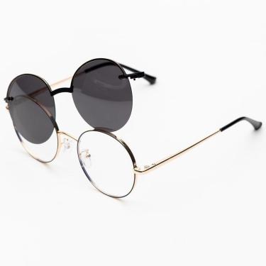 Imagem de Óculos Clipon Sol Armação Feminina Grau Metal 2 em 1-Round Paris / Óculos Sunrise-Feminino