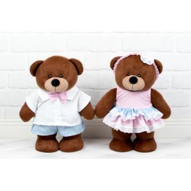 Imagem de PELUCIA CASAL URSO AMORE DE NATAL - PARA DECORAÇÃO E CHÁ REVELAÇÃO (Chá Revelação Azul Claro e Rosa - Pelúcia Marrom)