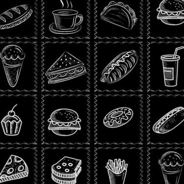 Imagem de Azulejos Autocolante Retro Lanche Giz para Cozinha 1 Metro - PAPEL E P