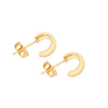 Imagem de Brincos banhado ouro 3x 24k 18k e 22k ou branco femininos meia argola 