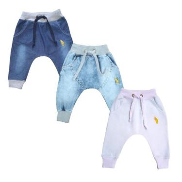 Imagem de KIT 3 Calças Jeans Bebê Infantil Enxoval Maternidade - Patrulha Street