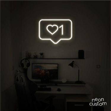Imagem de luminaria letreiro Neon Led Like 60x50 luminoso decoração p/ selfie - 