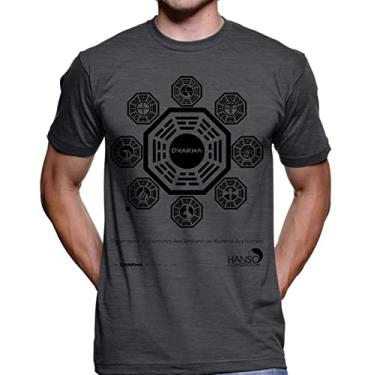 Imagem de Camiseta Lost Iniciativa Dharma - 2054 (P, Cinza Grafite)