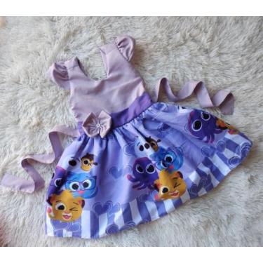 Imagem de Vestido Infantil Temático Simples Bolofofo Lilas RF02 - AUREA, P