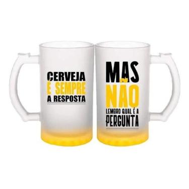 Imagem de Kit 2 Caneca Lema Cerveja Chopp Vidro Fosco 450ml C/ Caixa - Zona Cria