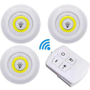 Imagem de Luminária Led Spot Sem Fio Kit Trio Controle Remoto Branco - RELET