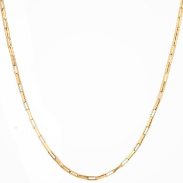 Imagem de Corrente Cordão Elo Quadrado Grossa 70cm Ouro 18k 750 Maciça - DR Jóia