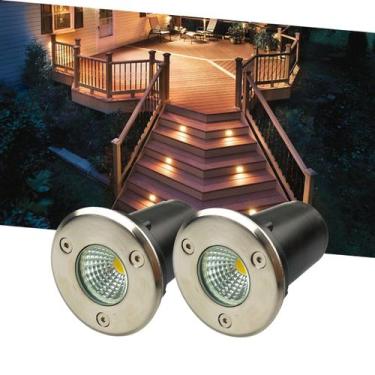 Imagem de 2 Balizadores Led Cob 3W Bivolt Spot de Embutir Em Trilhas Piso Chão G