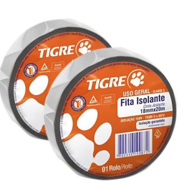 Imagem de Kit 2 Fita Isolante De Uso Geral Preta Segurança Para Instalações Elét